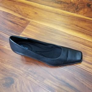 Bass Tristie Womens Classic Pumps Black Leather Square Toe Heel 7 M
